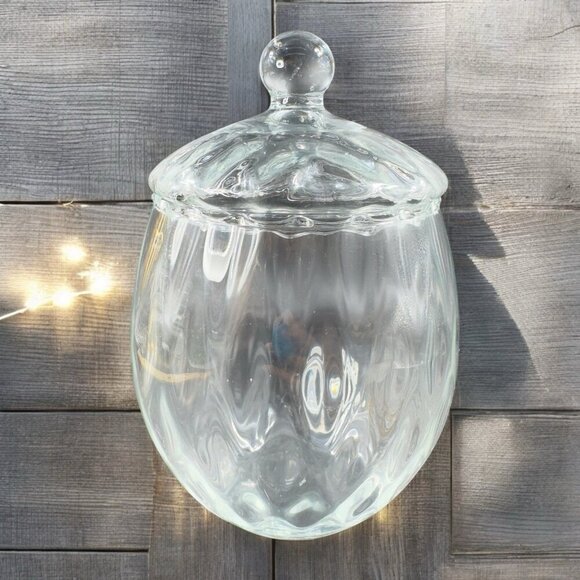 Princess House Optic Clear Glass Apothecary Jar Canister Container Vintage Decor - Picture 1 of 14